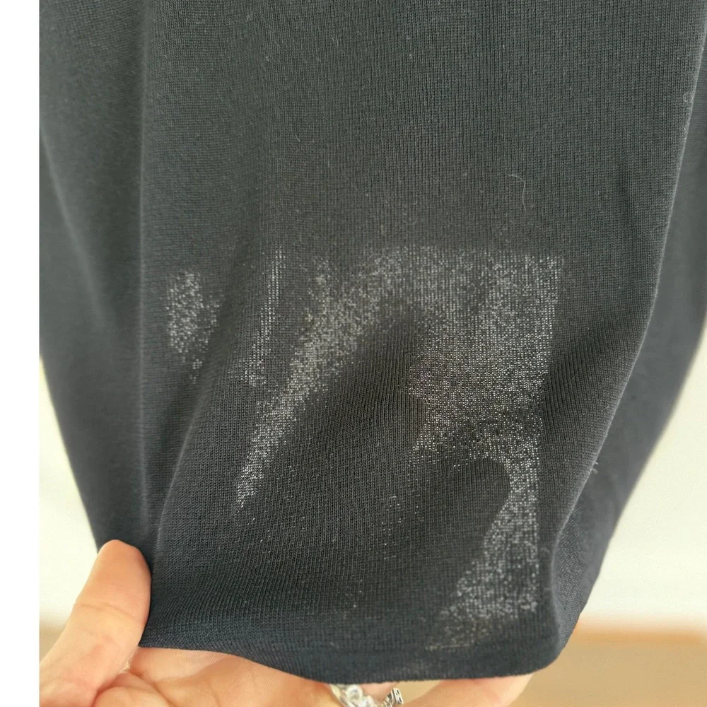 Women's Misook Black Turtleneck‎ Long Sleeve Knit Sweater Size L Side Slit